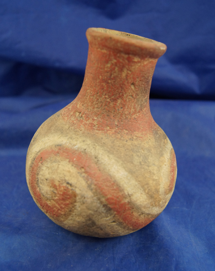 4 3/4" Tall Quapaw Pottery Vessel 1650-1750 AD.  Lee Co., Arkansas, pictured in Who's Who #9