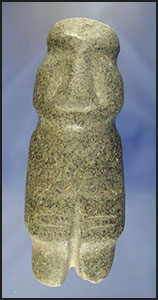 5 3/4" tall nicely styled and polished stone Mezcala Figure from Guerreo, Mexico.