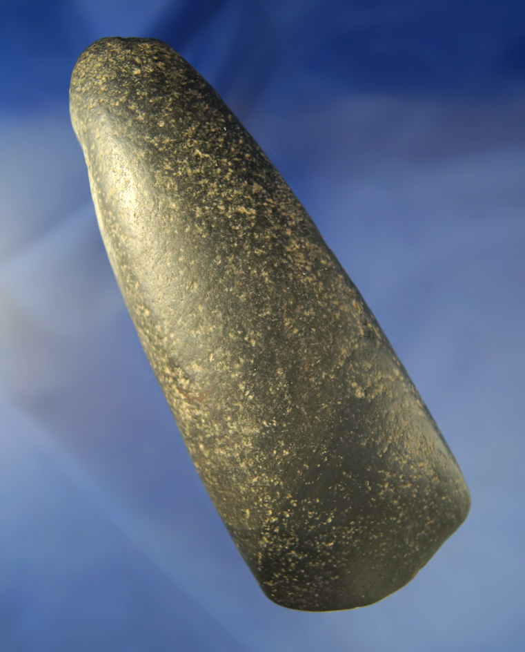 6 3/8" beautiful Hardstone Celt with excellent use polished to bit area found by Art Gerber