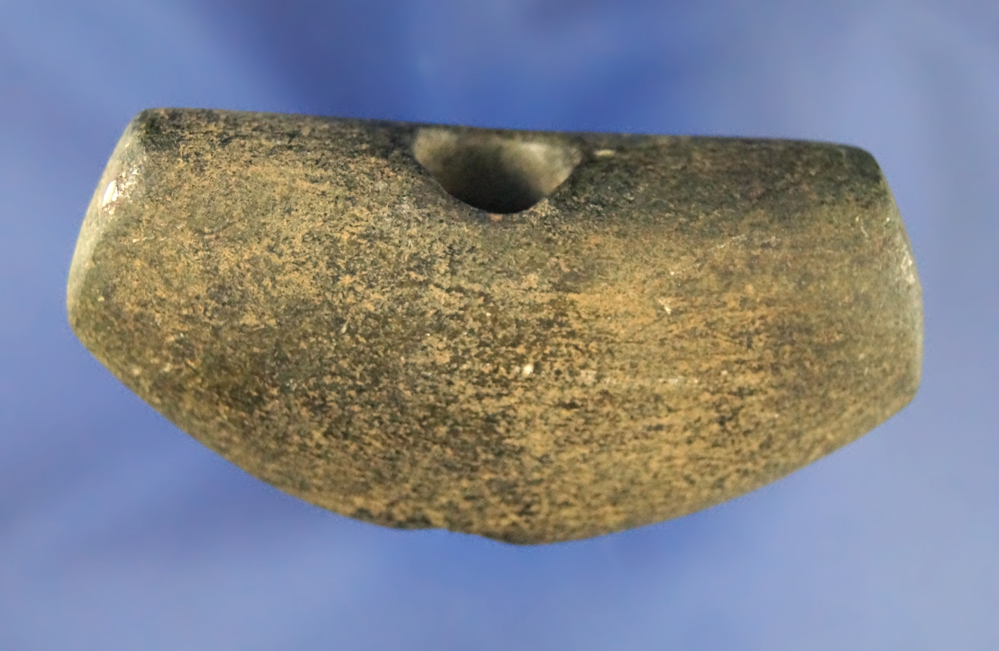 2 7/8" steatite pick style Bannerstone with truncated ends found in Butler County Ohio.