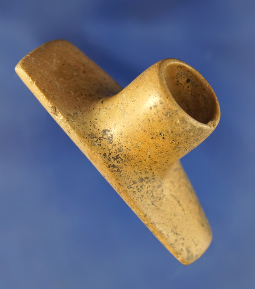 Nicely styled 2 1/2" Hopewell Platform Pipe found in Ross Co.,  Ohio.