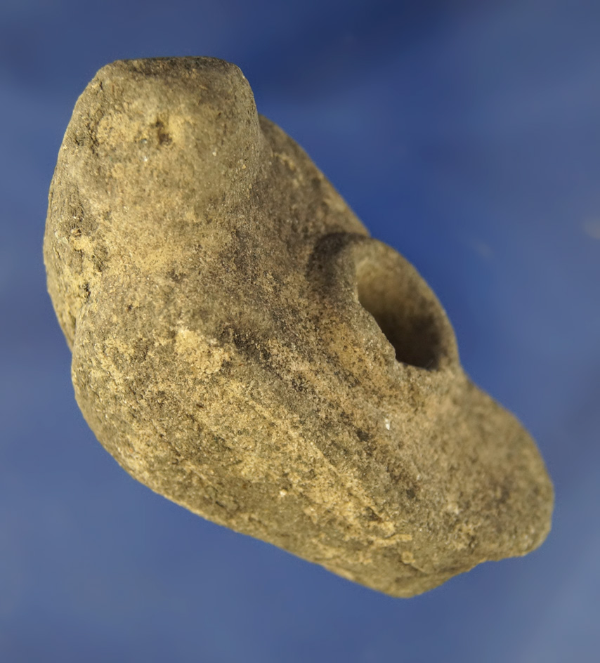 Very rare 3 1/4" long Bird Effigy Pipe  made from Sandstone found Lake St. Marys in Auglaize Co.,
