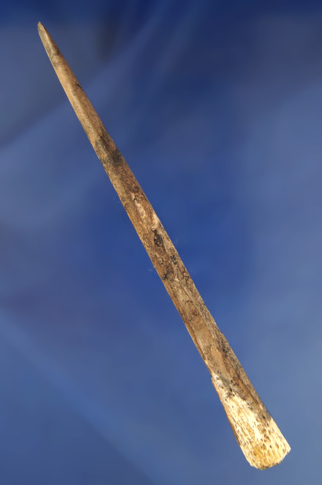 5 3/4" long Bone Awl or Hairpin found in Kentucky. Pictured in Hothem's antler bone and Shell book