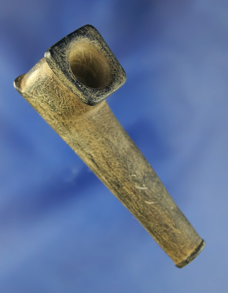 Exceptional! 2 13/16" beautifully carved and nicely styled Steatite Pipe found in Humphreys Co.,  TN