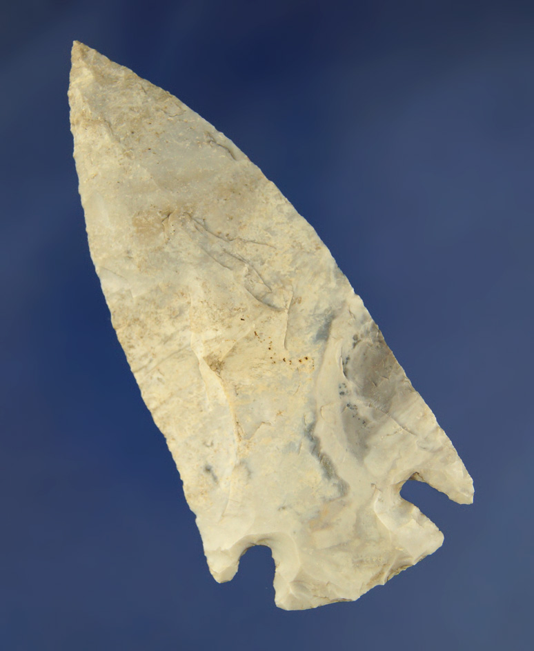 3 13/16" Cornernotch made from beautiful multicolored Flint found in Missouri.