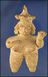 3 1/8" PreColumbian Chupicuaro Pottery figure froun Mexico.  Circa 500-100 BC.