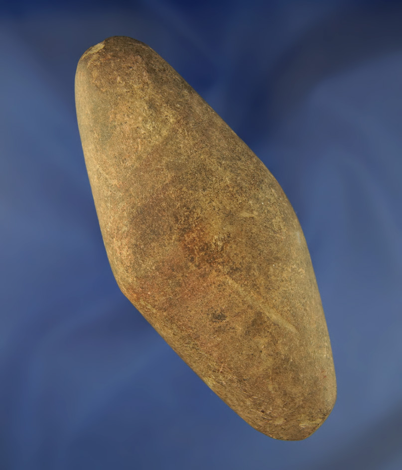 4 13/16" Expanded Center Gorget that is drilled almost all the way found in Franklin Co.,  Ohio.