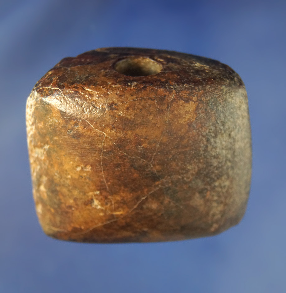 2 5/16" wide Bannerstone preform found by B. Scheidigger at the Crib Mound, Spencer Co.,  Indiana.