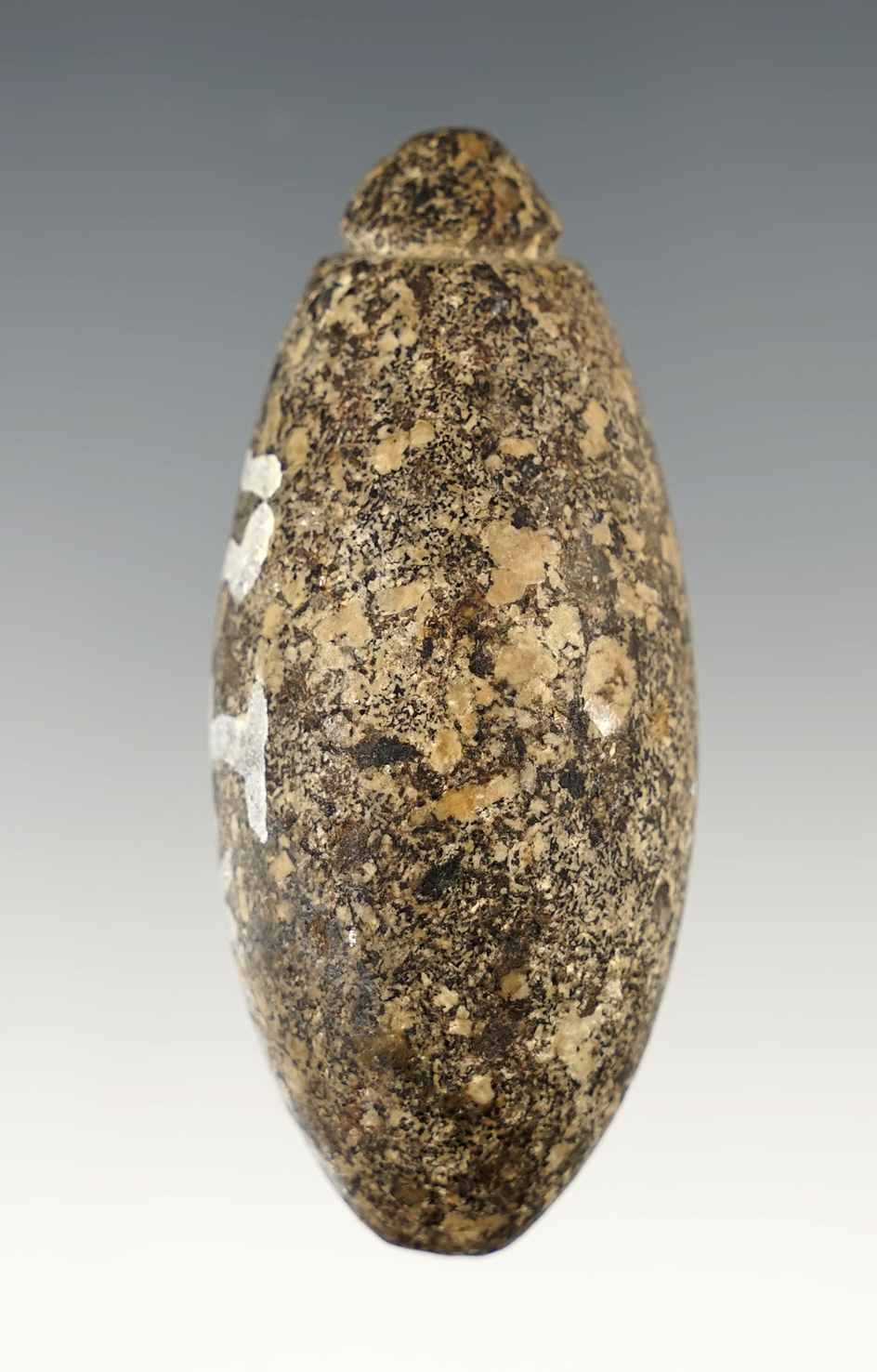 2 9/16" nicely grooved hardstone Plummet found in Madison County Ohio.