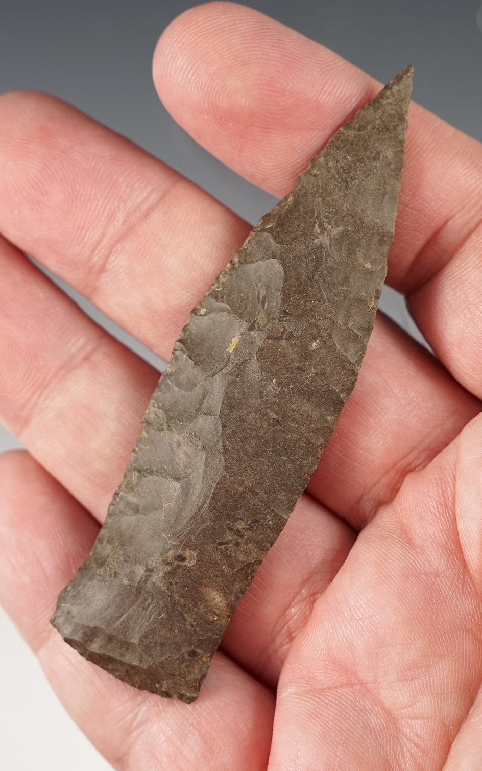 Needle tip 3 5/16" Copena Classic made from high grade Dover Chert. Hardin Co., Tennessee.