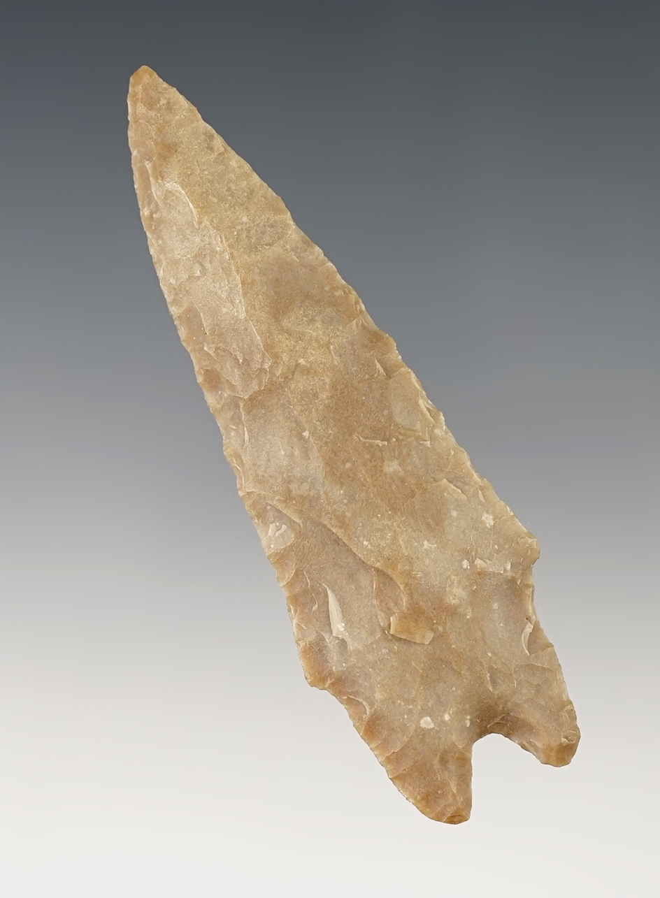 3 1/4" Gower point found in Wilson Co., Texas at Sunderland Spring. Comes with a Rogers COA.