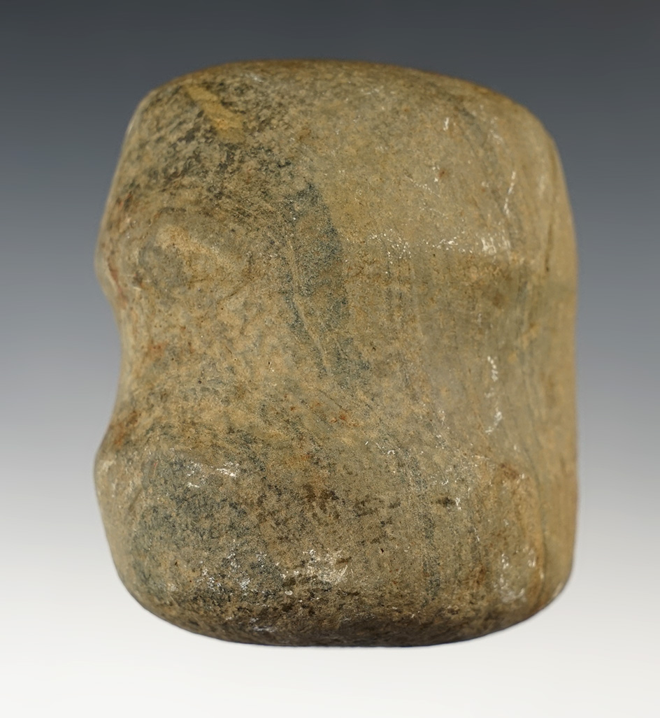 Well made 2 3/4" long 3/4 Grooved Hammerstone found in Ohio. Made from Glacial Slate.