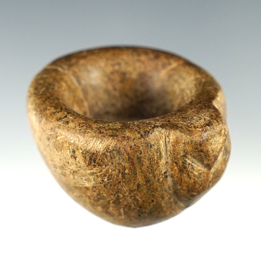 Incredible 1 1/2" Effigy Cone made from highly polished Hardstone. Tennessee. Ex. Glen Miller.