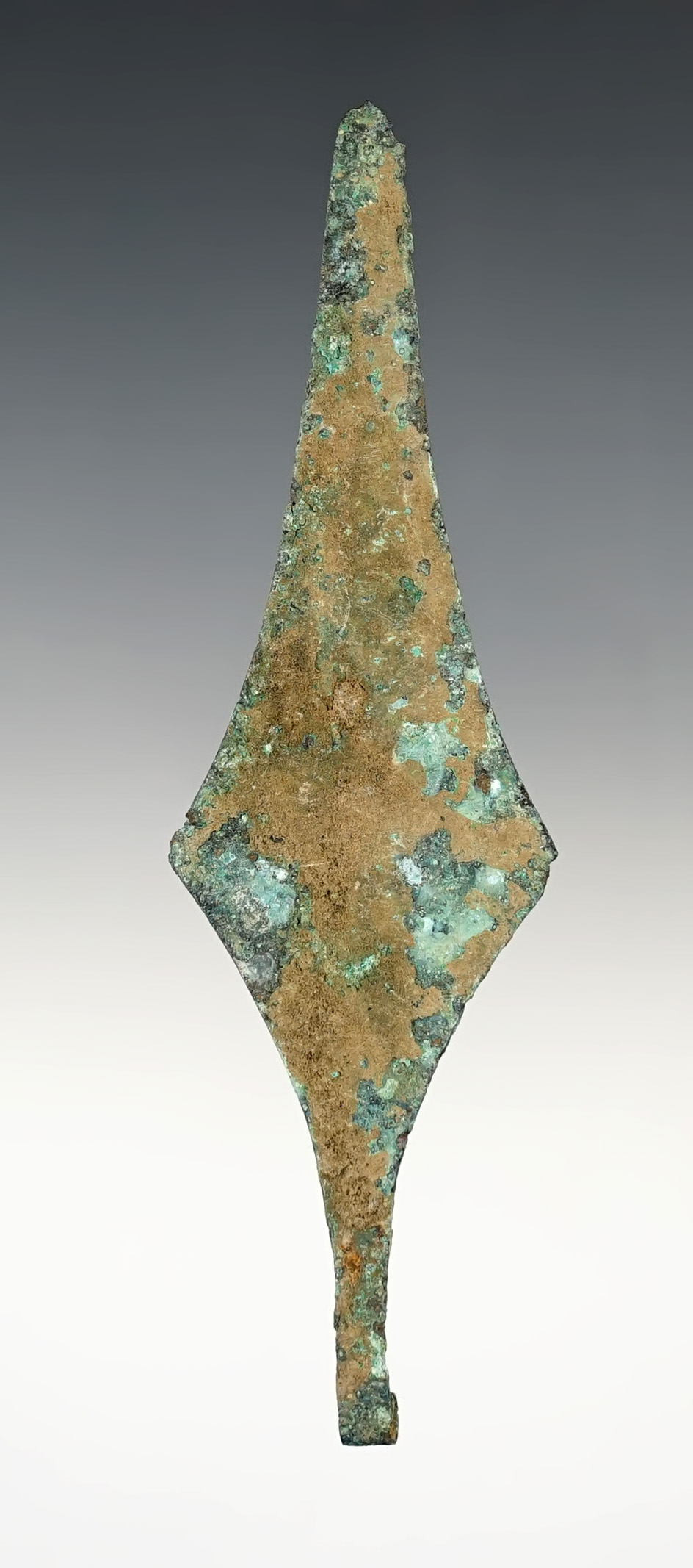 4 3/4" Roman Bronze Spear Point that is very heavily patinated and in nice condition.