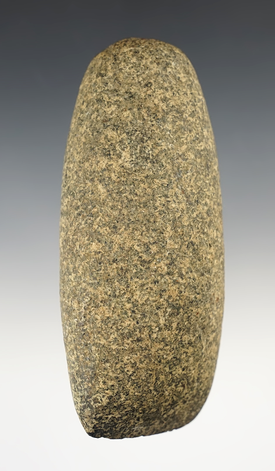 4 1/2" Hardstone Celt with a nicely polished bit. Found in Ohio.