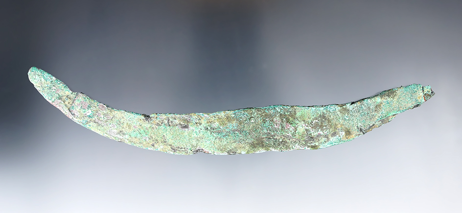 Exceptionally rare! 7 1/16" Hopewell copper knife- Byler Mound. Pictured.