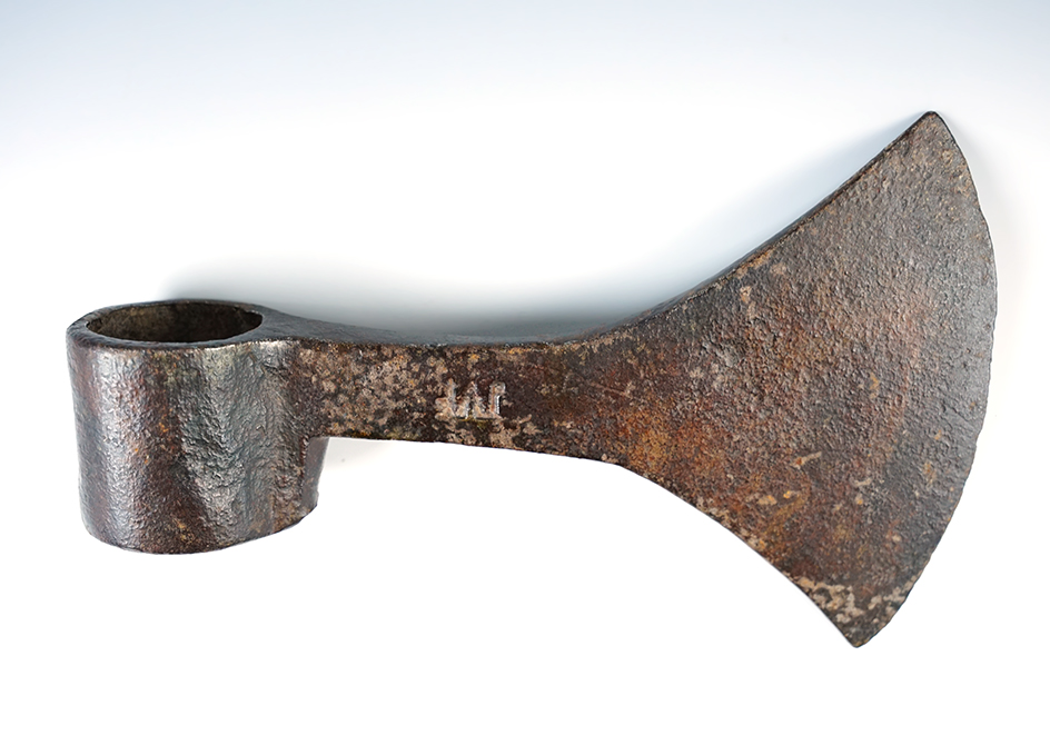 Old hand forged 7 3/4" long iron trade axe in very nice condition.