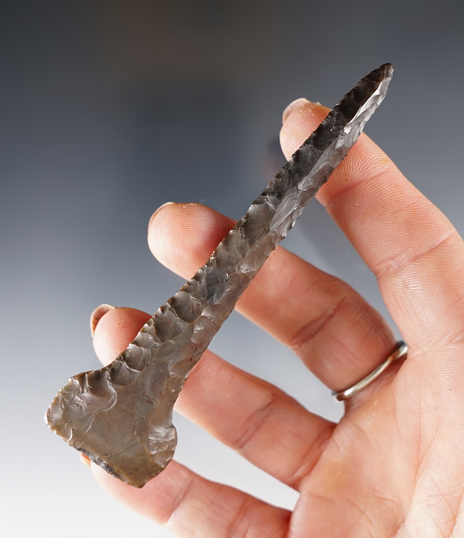 4" extremely fine square base Drill made of high quality Sonora Flint. Southern Ohio.