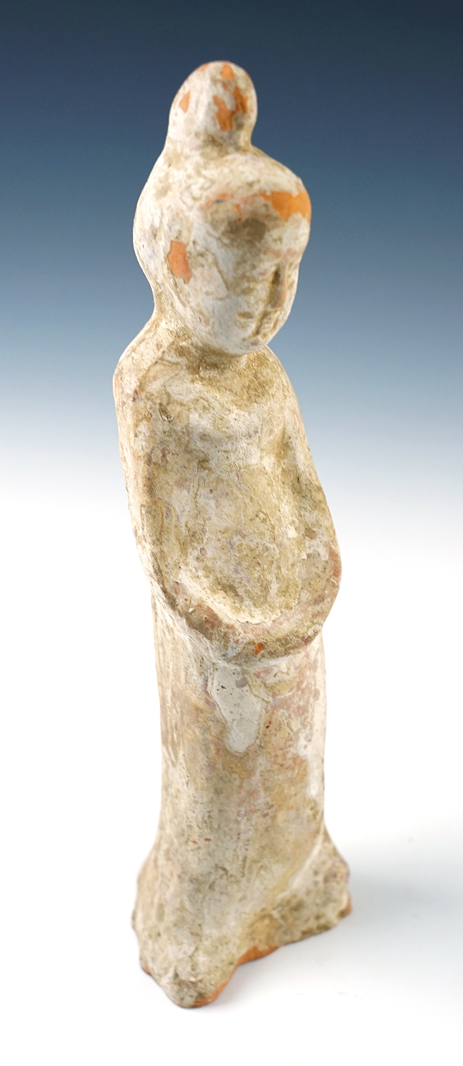 9" tall clay Tang Dynasty figure from China.