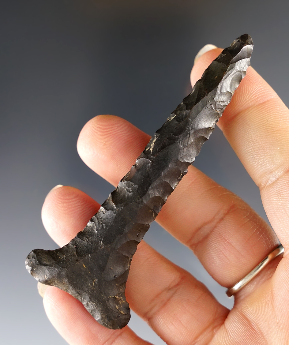 Well made 3 3/16" Drill found near Muddy Creek, Ohio. Ex. Gary Johannsen.