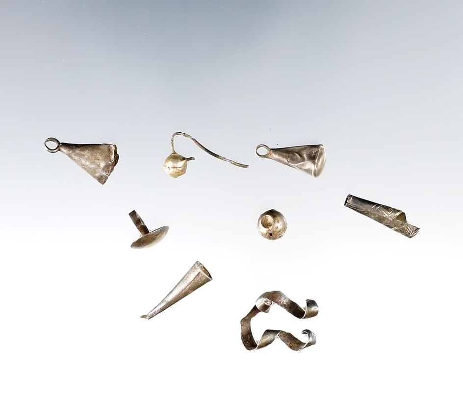 Set of 8 Trade Silver items found by John Grotte in Minnesota & Wisconsin. Ex. Lewis.