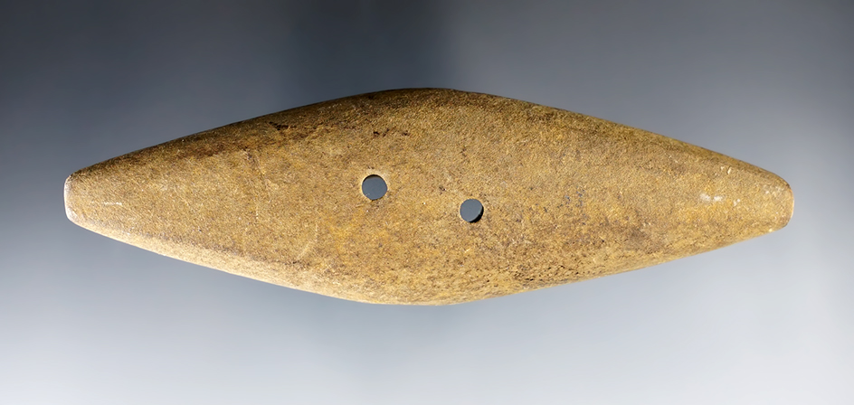 Nice 4 15/16" Adena Expanded Center Gorget - Clear Creek Township, Warren Co., Ohio.