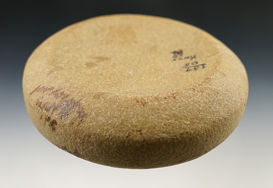 Excellent style well shaped 3 3/4" Double Cupped Discoidal - quartz - Knox Co., Illinois.