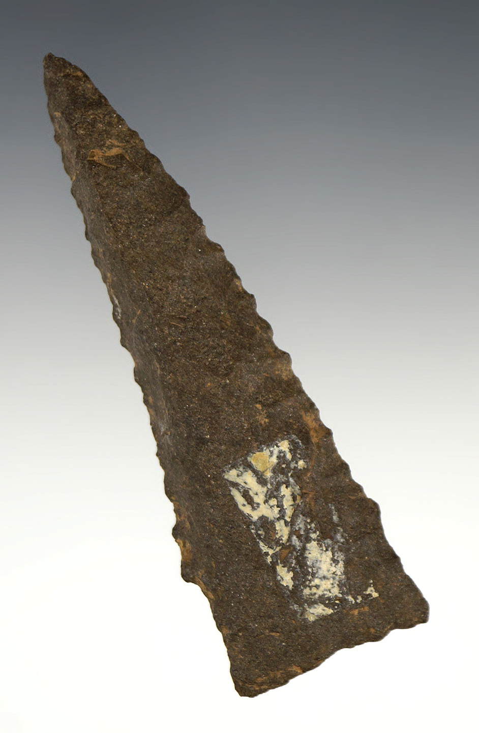 3 1/2" Steeply Beveled Hardin found in Arkansas that is very well patinated.