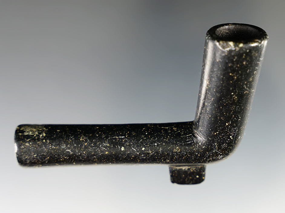 2 5/8" Elbow Pipe made from Steatite. Ex. Thomas Pekarna Collection. Jackson COA.