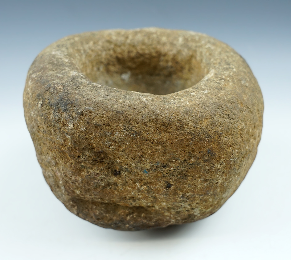 Well crafted 4 3/4" tall x 5 3/4" wide stone bowl found in Ohio.