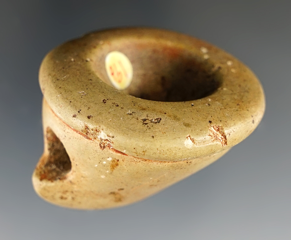 1 7/8" Pipestone Disc Pipe found by Glenn Cheatwood in Floyd Co., Georgia. Jackson COA.