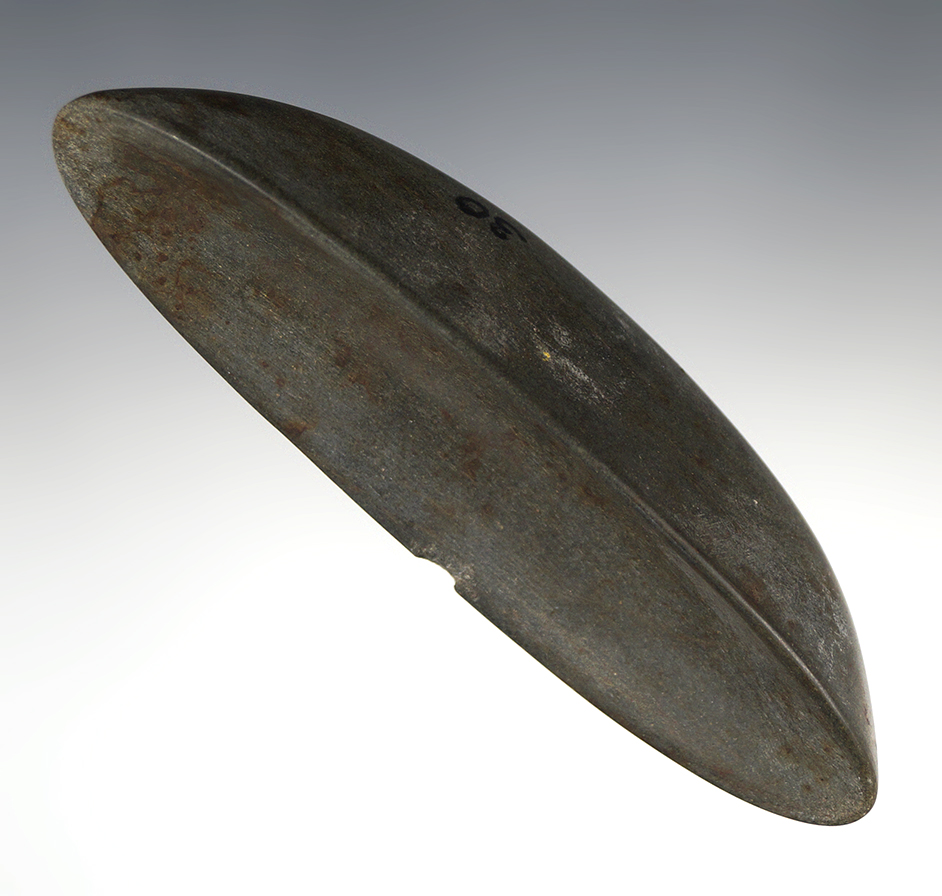 Excellent style and polish on this 4 1/2" long  Boat Stone found in the Southeastern U.S.