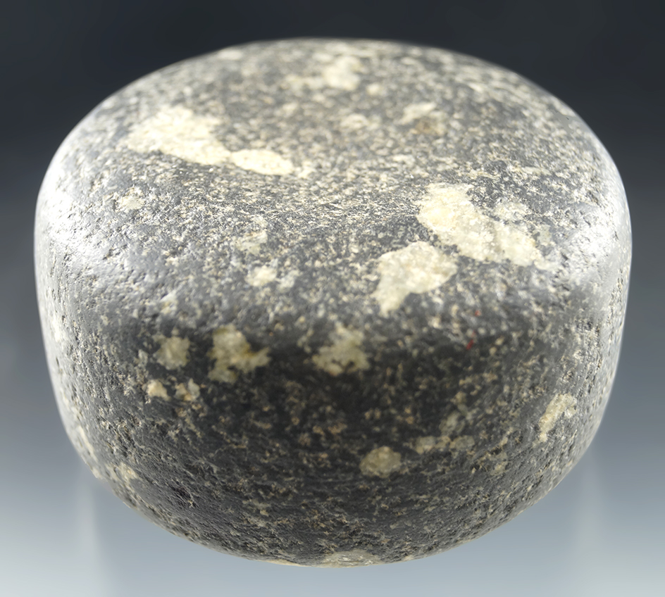 3 1/8" Diameter by 1 3/4" Double Cupped Biscuit Discoidal found in Southern Ohio.