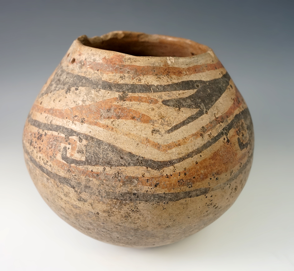 5 1/2" by 6"  nicely decorated Casas Grande painted pottery vessel - Eastern Arizona COA.