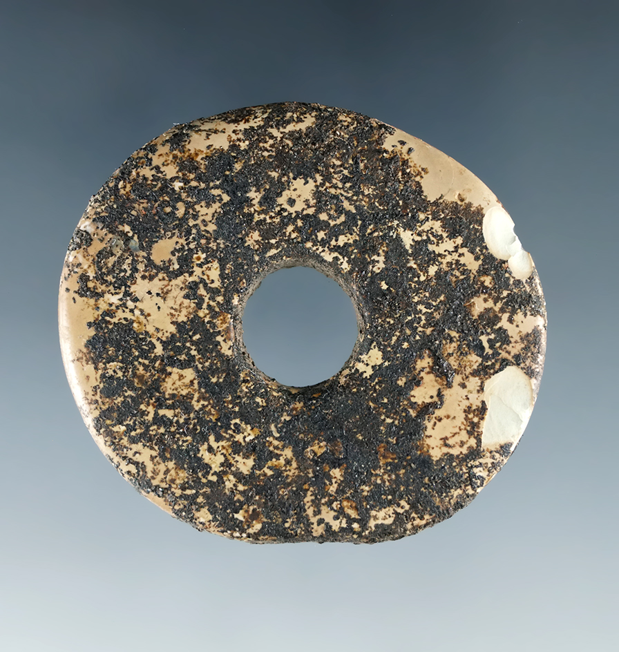 Columbia River Stone Ring, 1 9/16". A drilled stone ring pendant found near the Ohbe site
