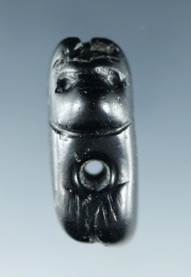 Nice! Columbia River Effigy Bead. A highly polished and ornate 1" drilled stone effigy bead.