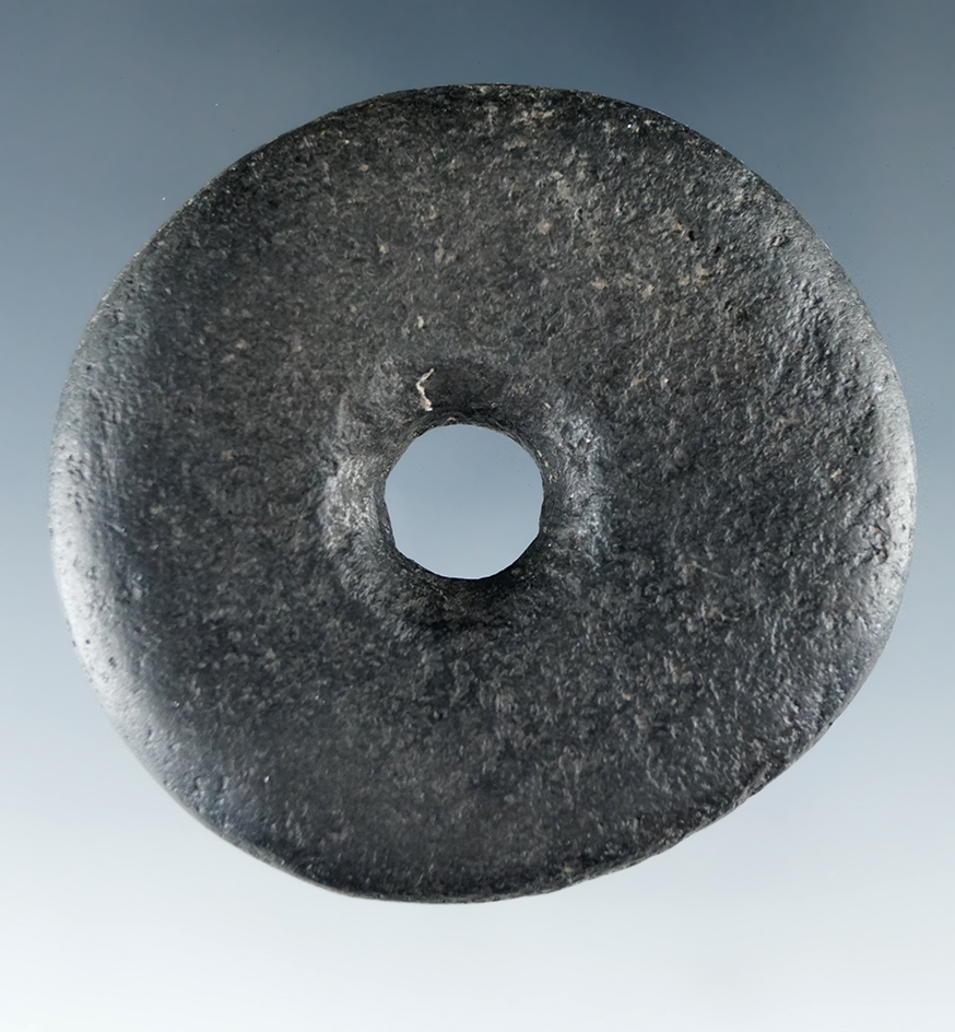 1 15/16" drilled stone ring/pendant found near the Columbia River - nicely polished and patinated.