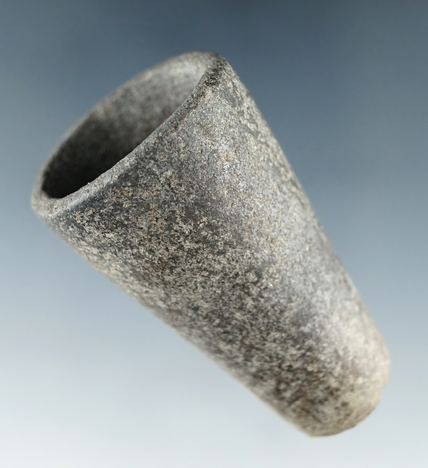 1 11/16" well-crafted Columbia River stone Tube Pipe made from fine grain basalt.