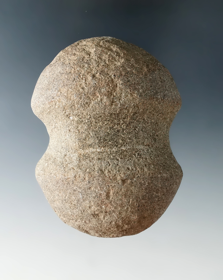 3 1/8" fully grooved stone clubhead found by Dewey Schmid along the mid-Columbia River.