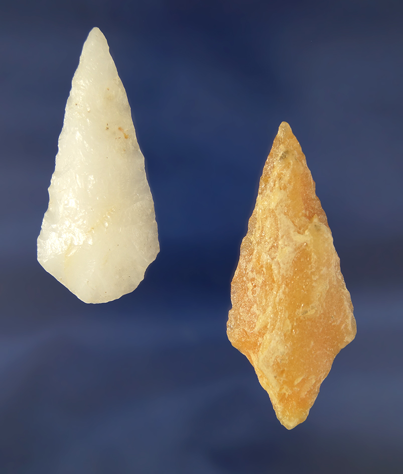 2 very nicely styled North Carolina   Arrowheads, largest is 2 9/16".