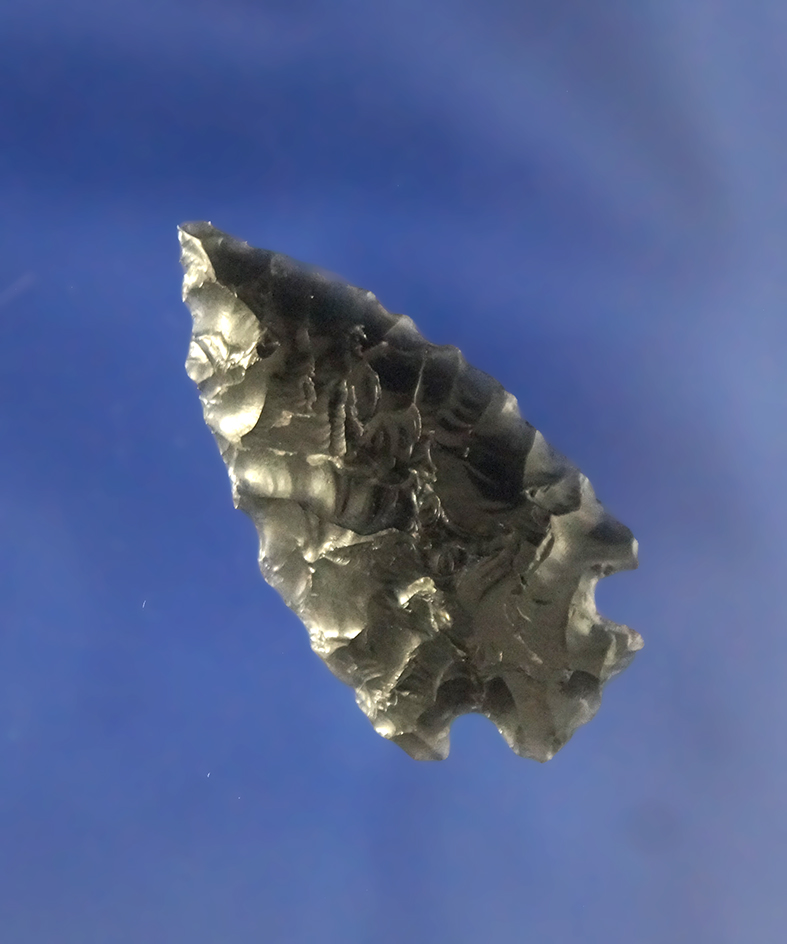 1 5/16" Obsidian Cornernotch  Arrowhead found in Lake County Oregon in 1959.