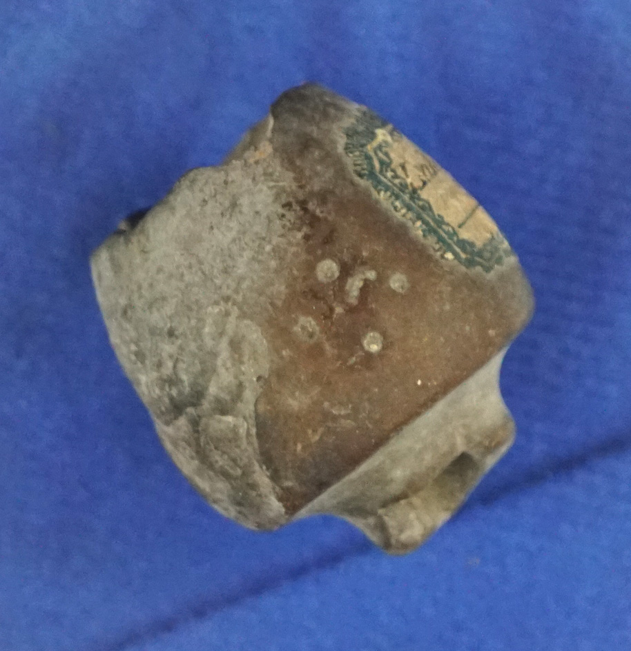 1 1/8" Stone Pipe with a very old tag which reads Lake George from an old New Jersey collection.