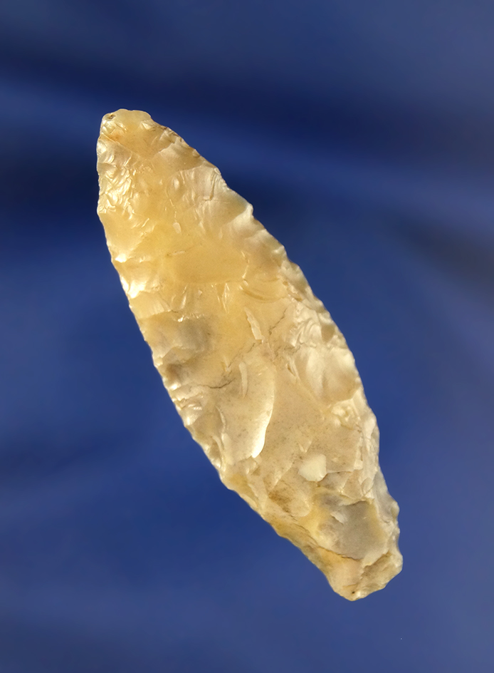 2 1/8" Stemmed Point made from high-quality glossy material found on the Oregon side of the Columbia