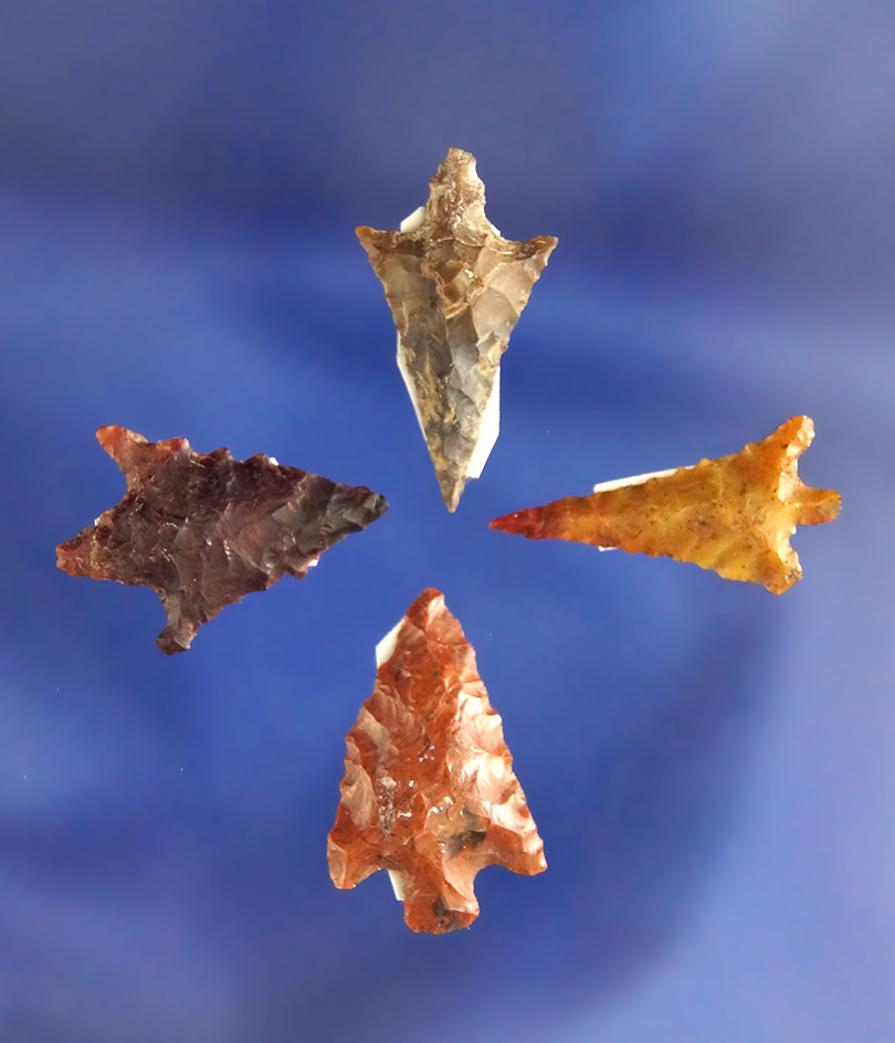 Set of four Columbia River Gempoints, largest is 7/8".