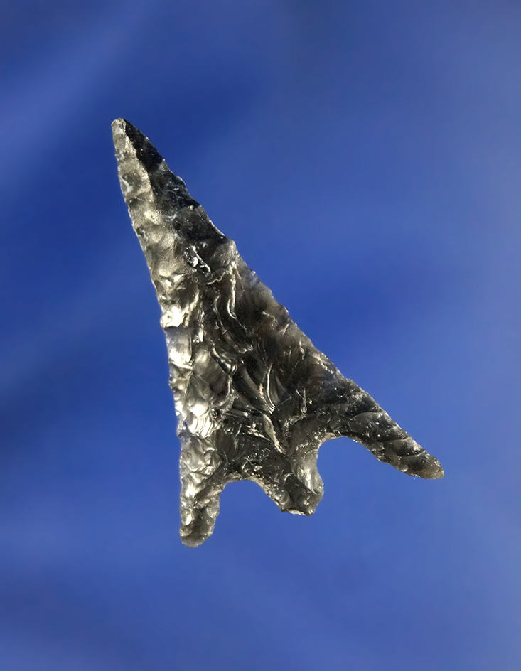 1 3/8" Obsidian Gunther found in Oregon with the restored tip.