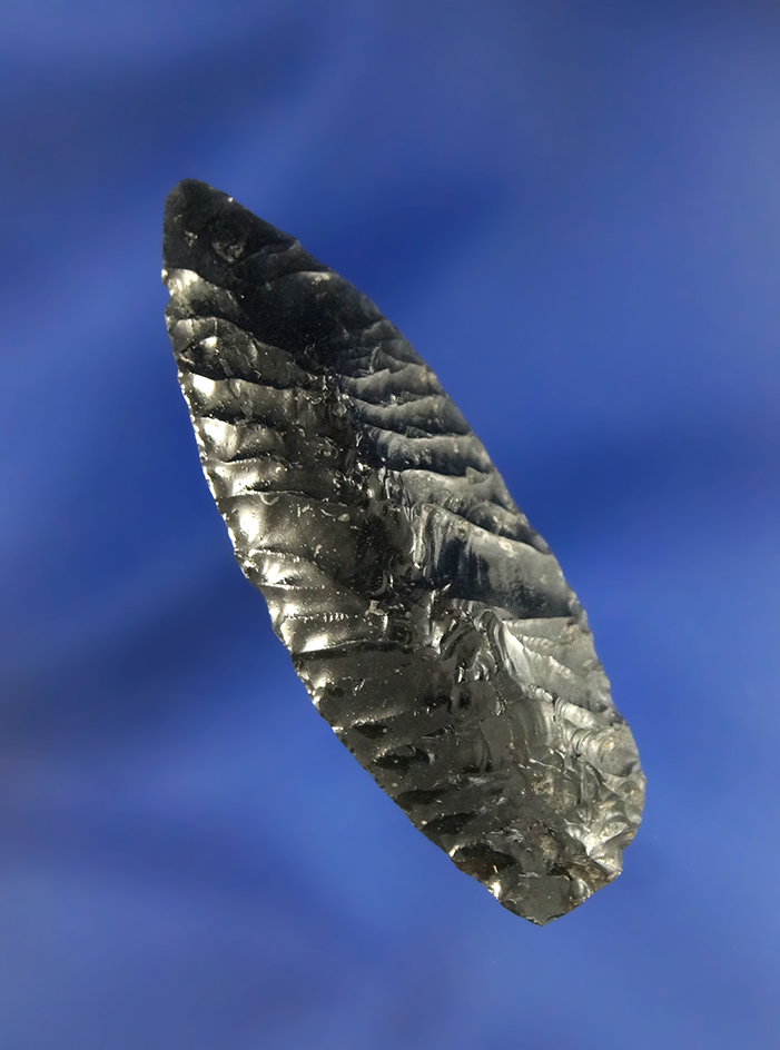 2" Cascade made from Obsidian, found in Oregon.