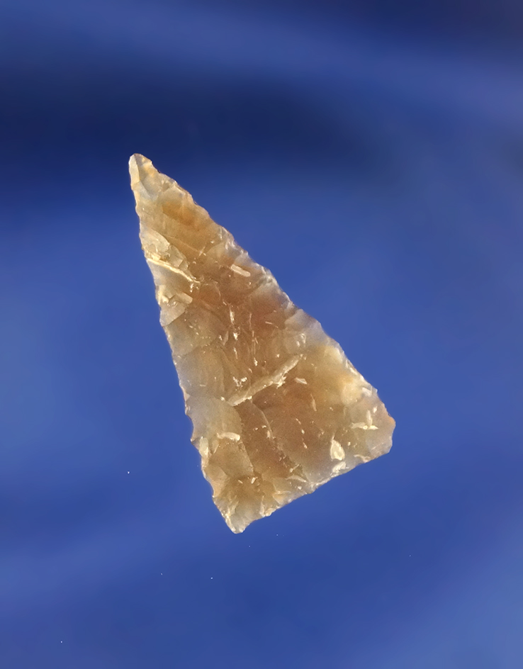 Excellent flaking on this 1 1/16" Plains Triangular found by Ernest Schug - South Dakota in Walworth