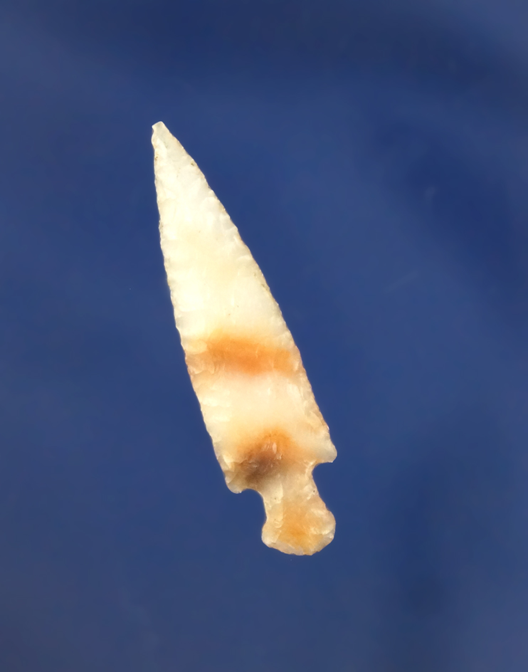 Sale Highlight! Incredible flaking, style and material on this 1 5/16" Dagger found in Oregon