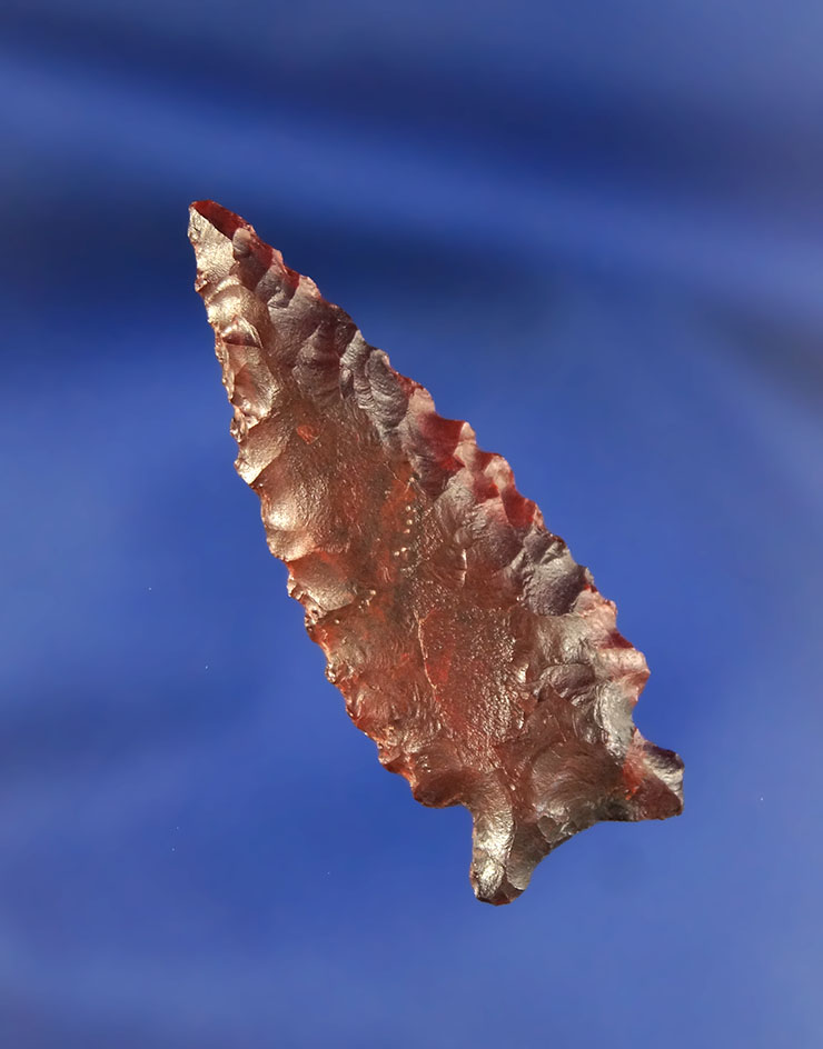 1 3/4" beautifully colored red and brown Jasper Elko Corner Notched with nice serrations- Oregon