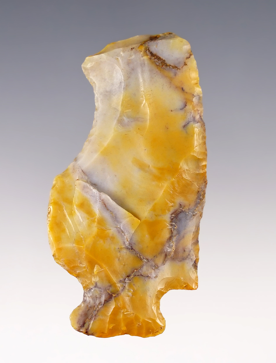 2 5/8" Hafted Shaft Scraper made from highly colored Flint Ridge Jewel Flint. Found in Ohio.